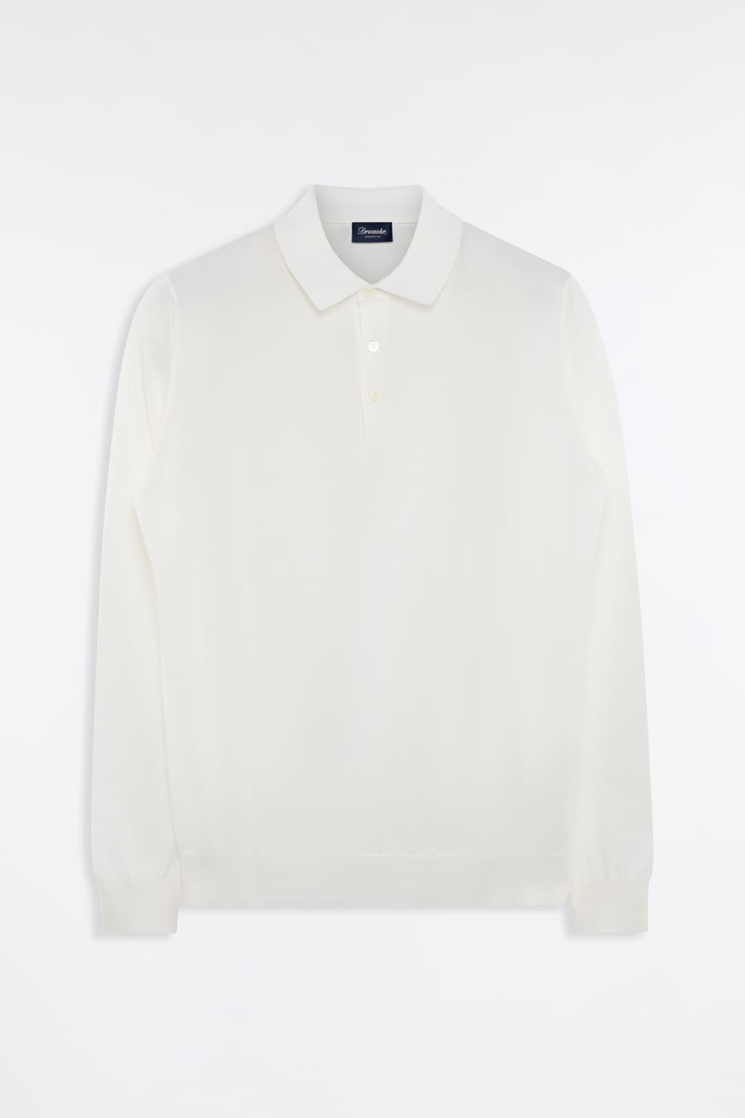 Long-sleeve cotton polo shirt