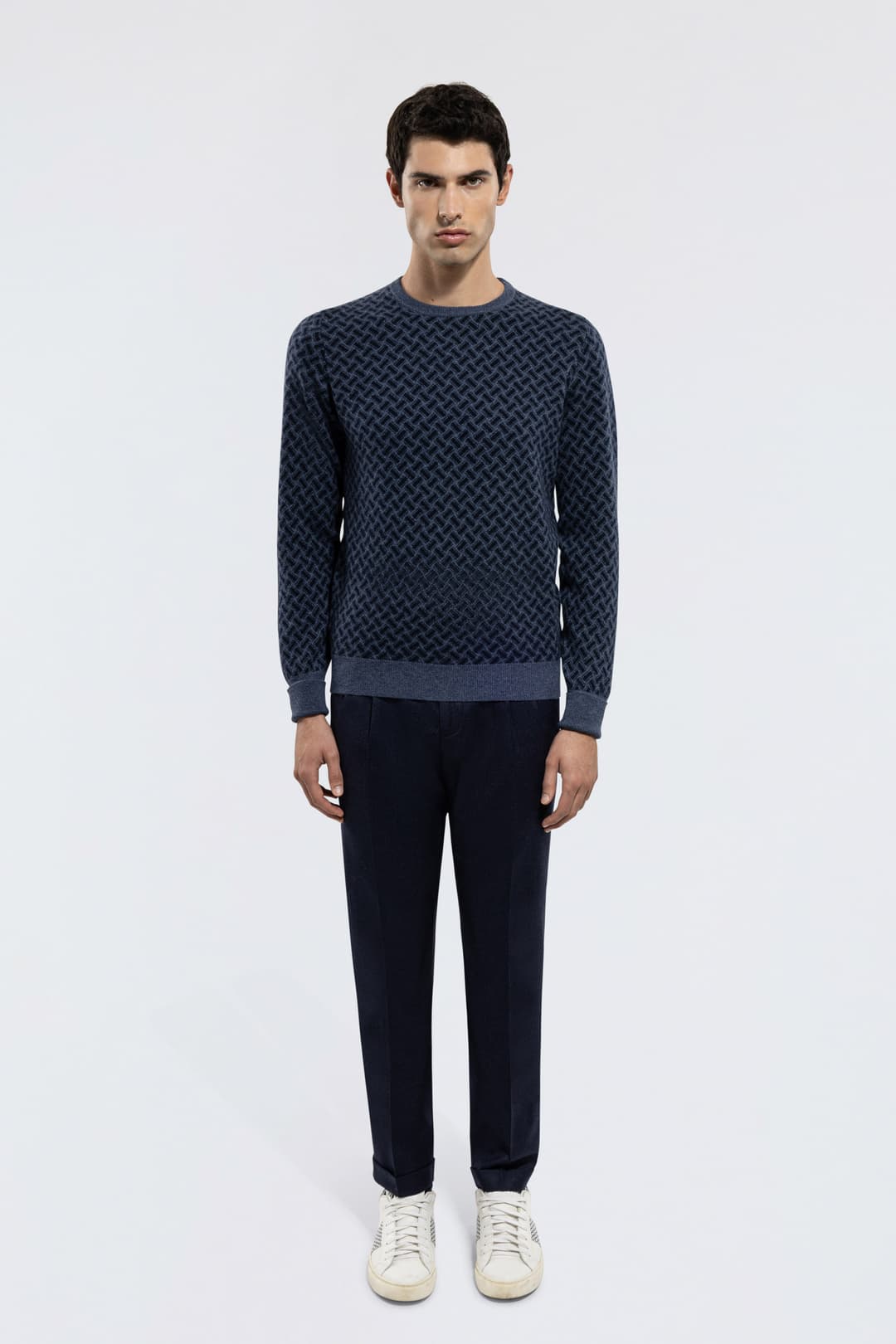 Razor Blade Crewneck Sweater in Cashmere