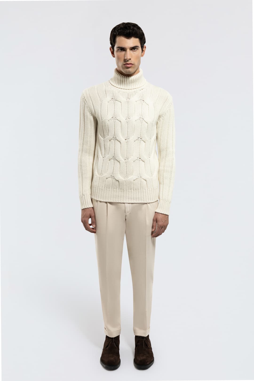 Cable Knit Cashmere Turtleneck