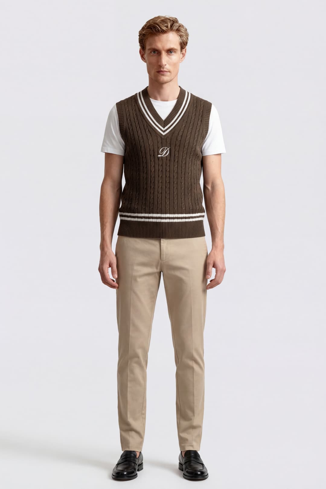 V-Neck Pure Cotton Gilet