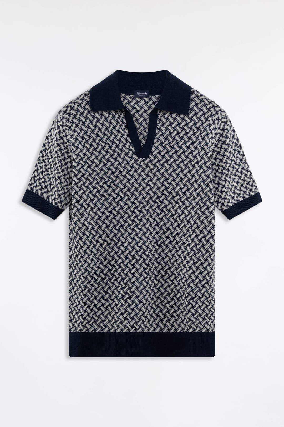 Cotton and Linen Razor Blade Polo