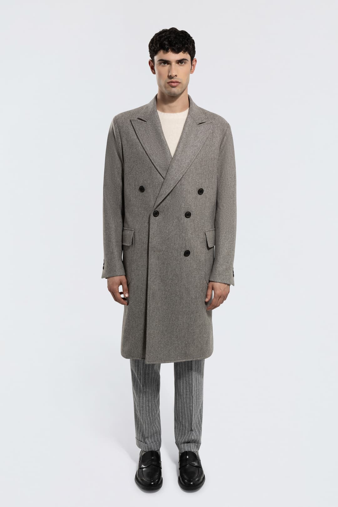 Double-Breasted Virgin Wool Coat