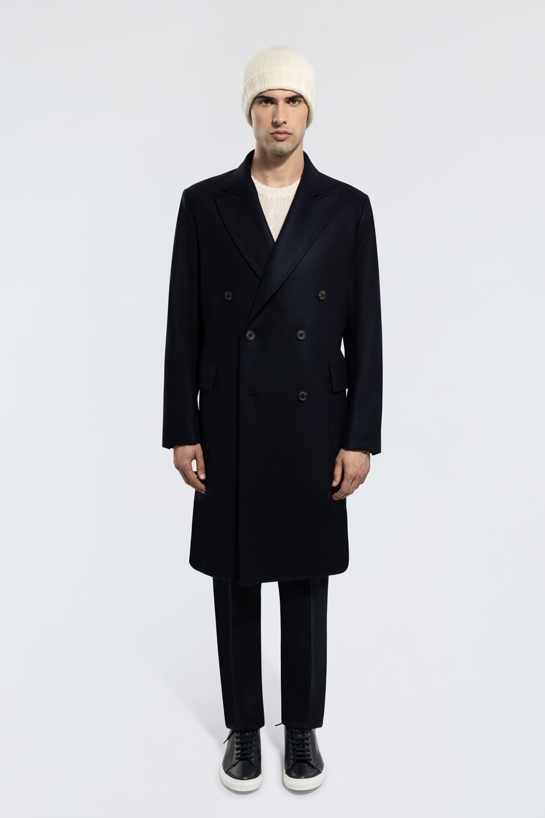 Double-Breasted Virgin Wool Coat