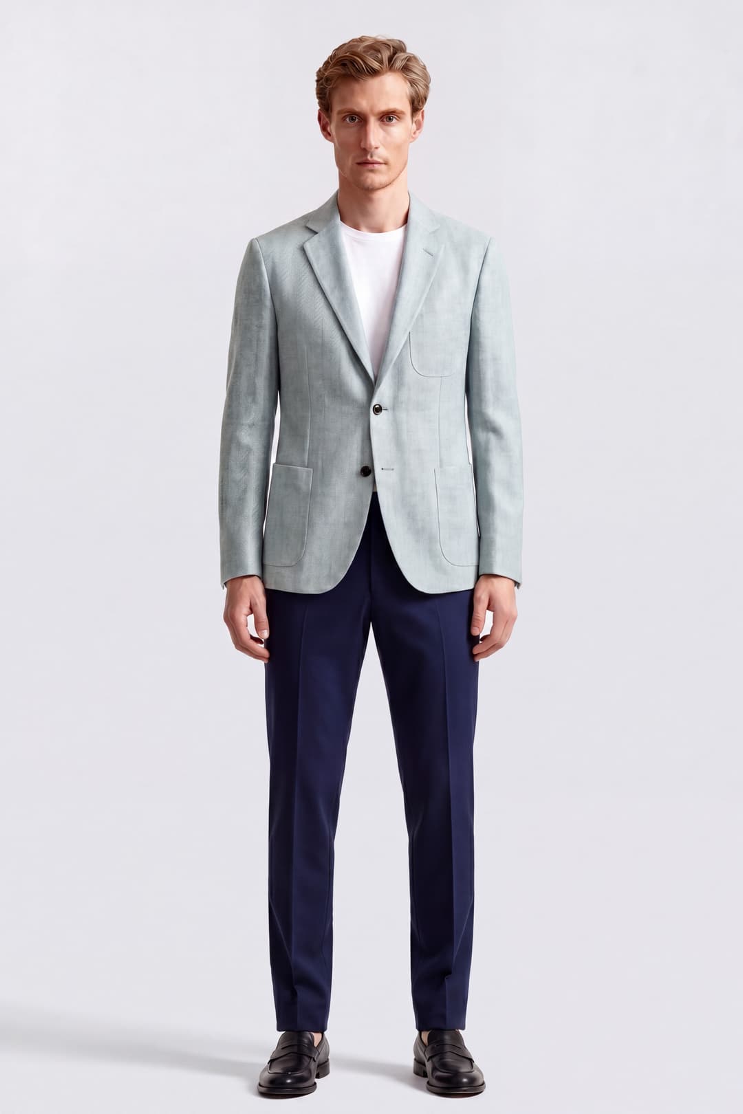 Single-Breasted Linen and Silk Blazer