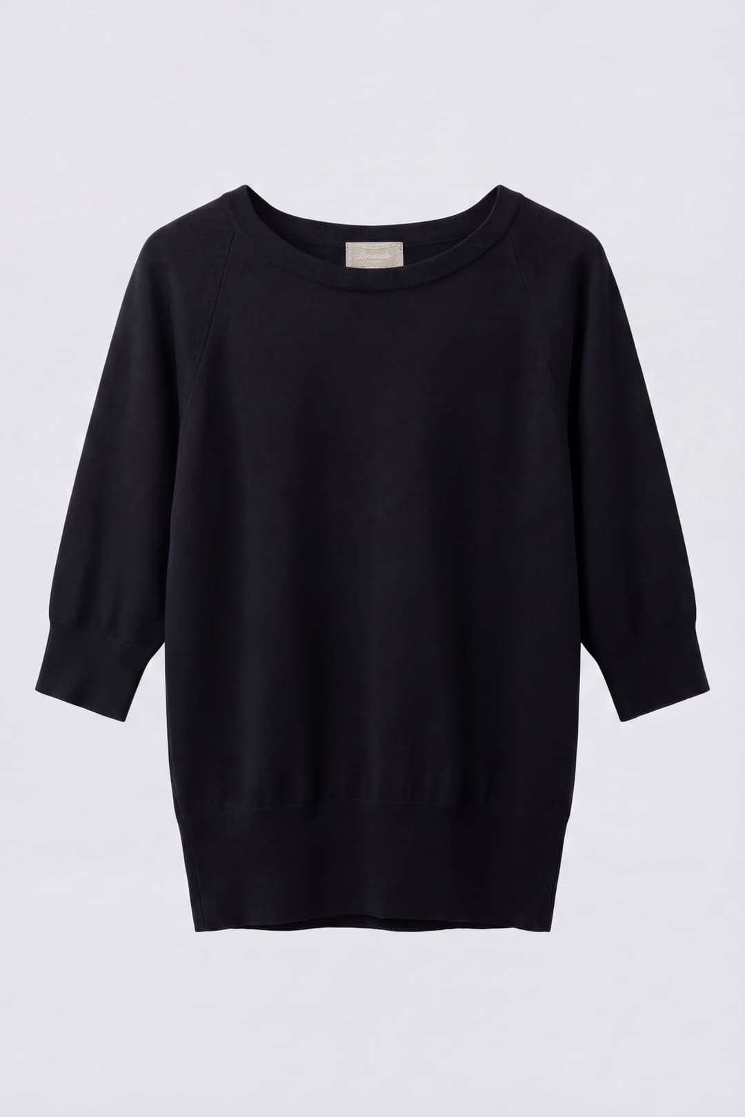 Cotton T-Shirt with Three-Quarter Sleeves