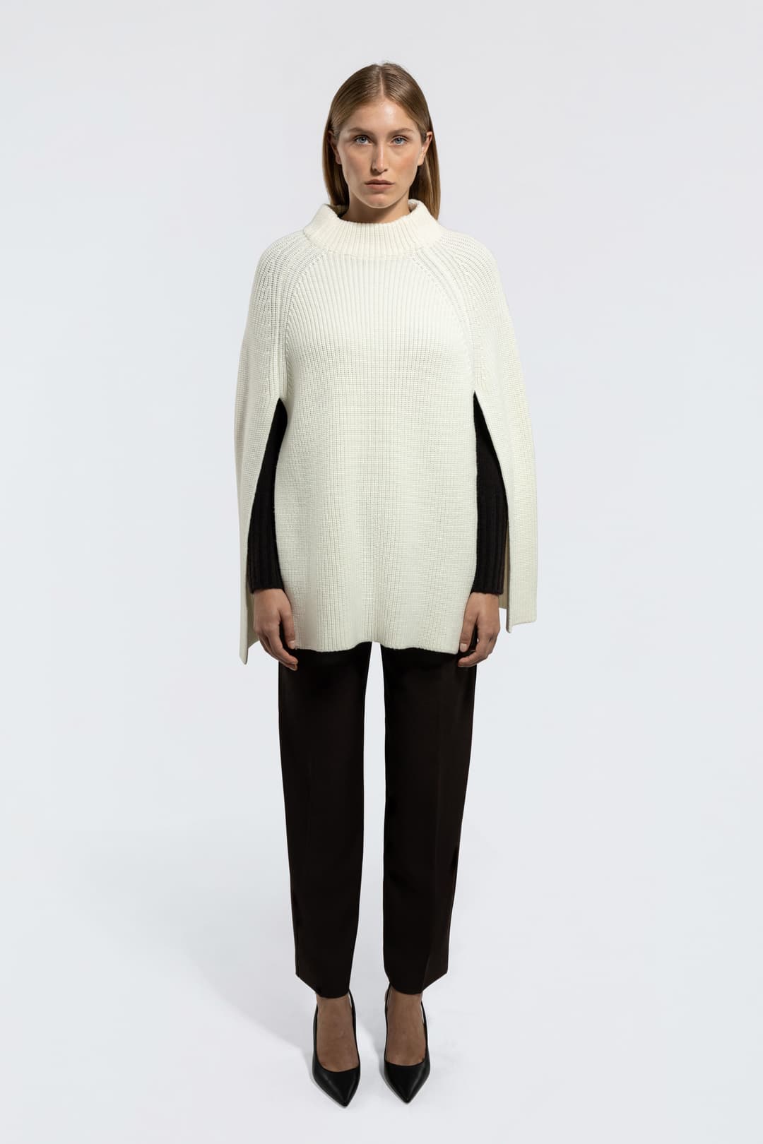 Ribbed Merino Wool Cape