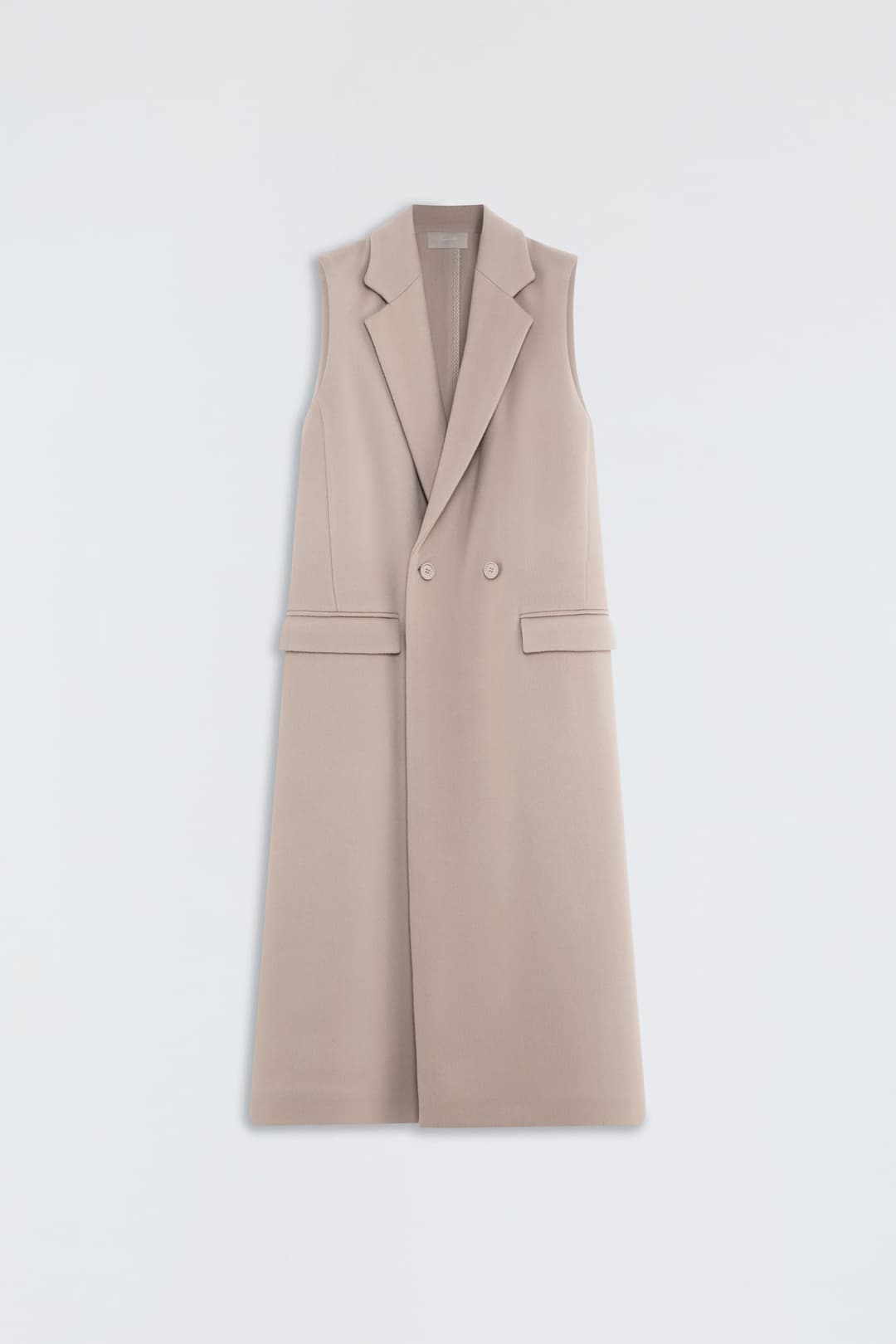 Sleeveless Wool Coat