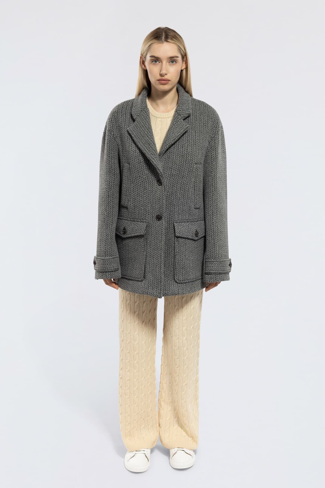 Herringbone Cashmere Jacket