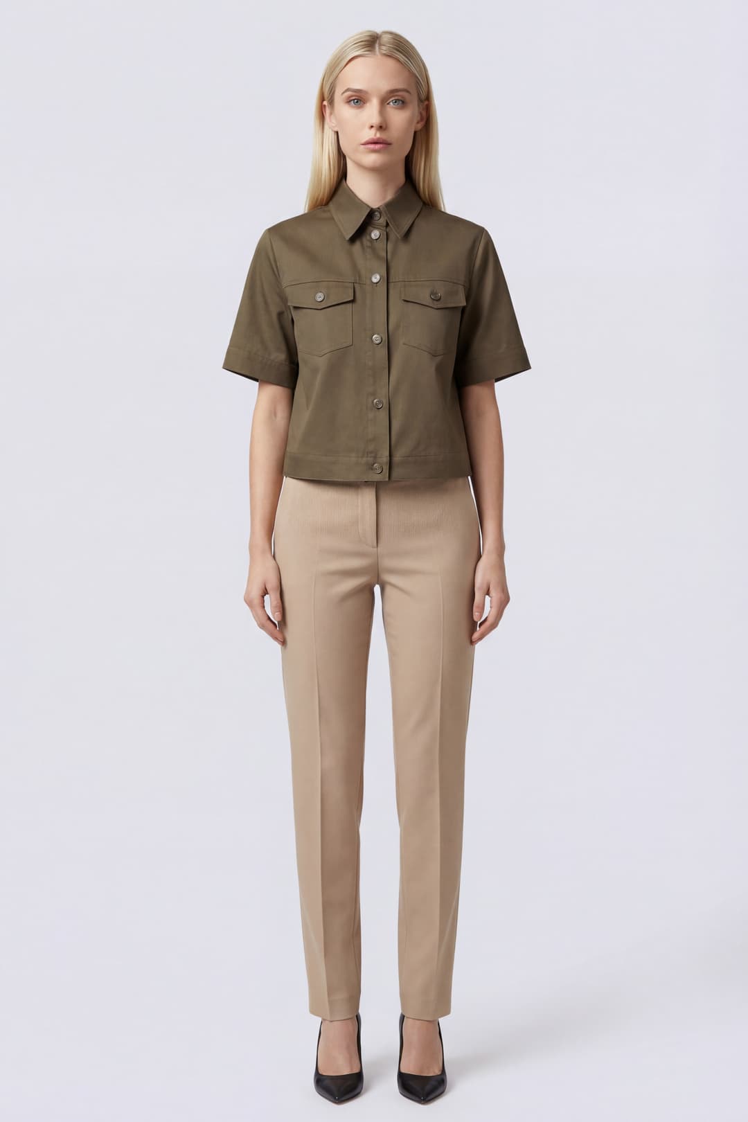 Cropped Safari Cotton Shirt