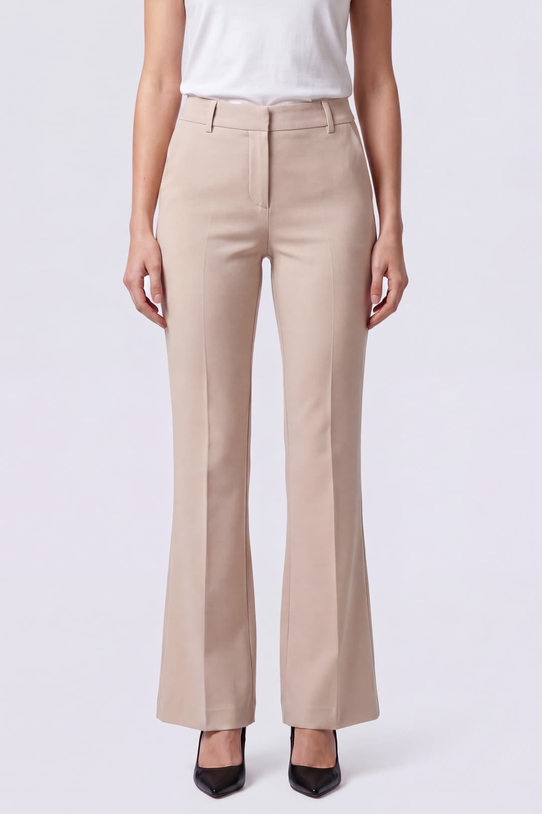 High-Waist Tailored Flare Trousers