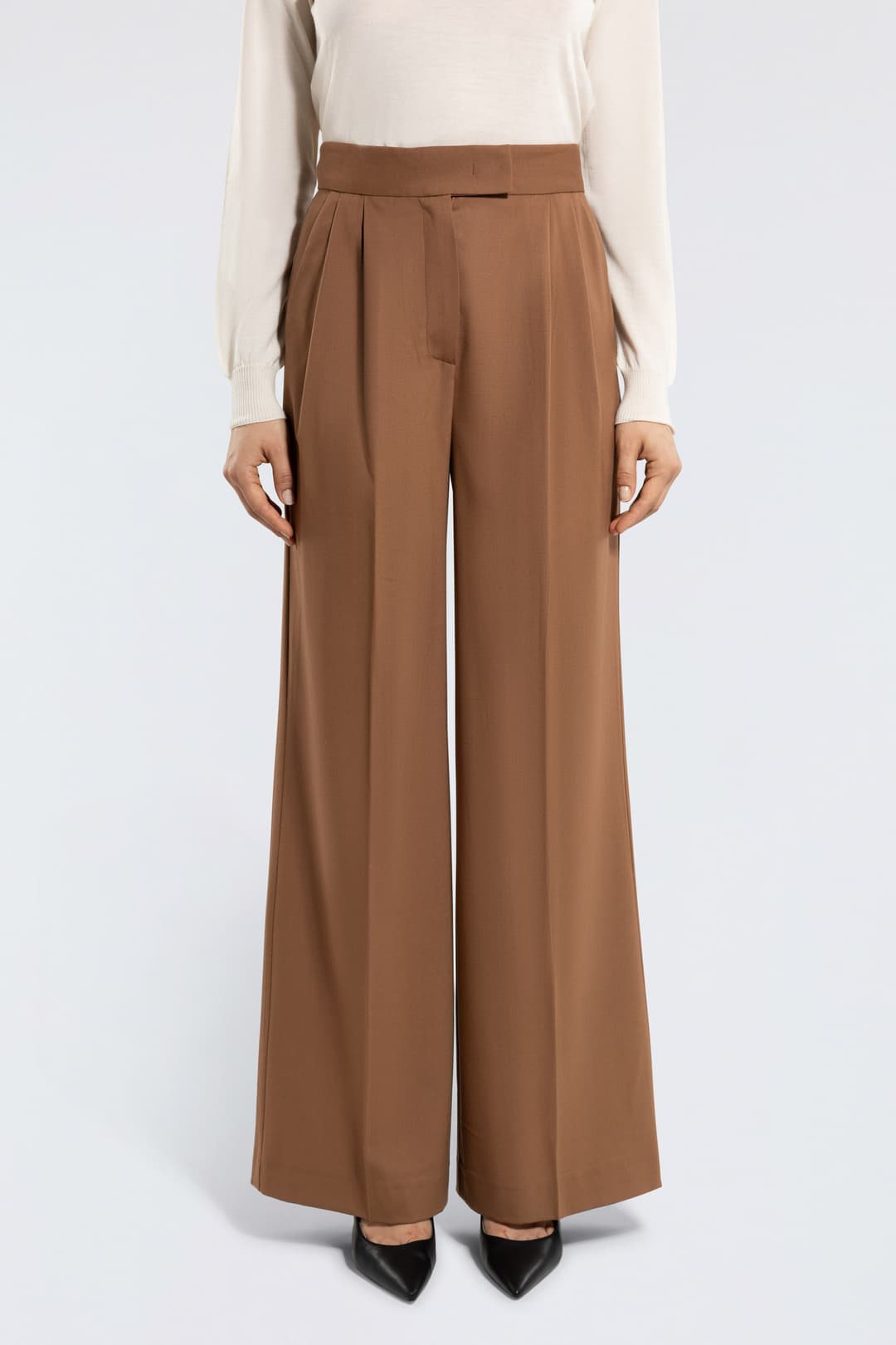 Wool Blend Palazzo Pants